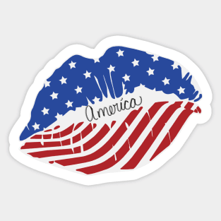 America kiss Sticker